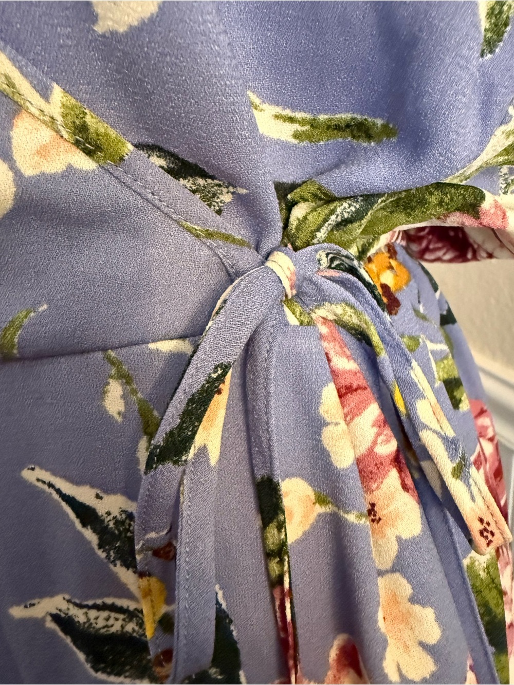 Xhilaration Blue Floral Wrap Dress - Picture 3 of 6